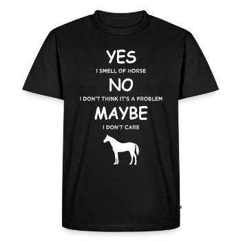 Oui Non Peut-être drôle de cheval Dire Cavalier Cheval - T-shirt Premium bio Homme - noir - Devant - Nico (187cm)