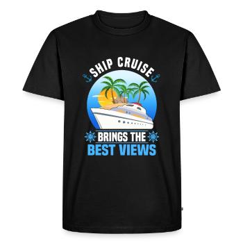 Cruise Trip - Men's Premium Organic T-Shirt - black - Front - Nico (187cm)