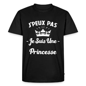 Je Peux Pas Je Suis une Princesse Humour Maman - T-shirt Premium bio Homme - noir - Devant - Nico (187cm)