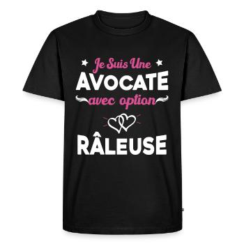 Femme je suis une avocate avec option râleuse - T-shirt Premium bio Homme - noir - Devant - Nico (187cm)