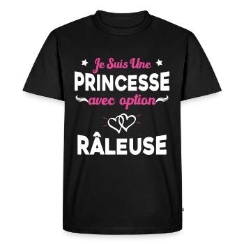je suis une princesse avec option râleuse femme - T-shirt Premium bio Homme - noir - Devant - Nico (187cm)