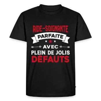 Aide soignante parfaite Cadeau Humour - T-shirt Premium bio Homme - noir - Devant - Nico (187cm)