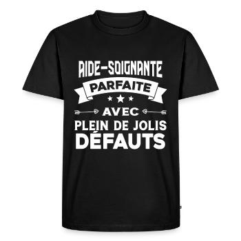 Aide soignante parfaite Cadeau Humour - T-shirt Premium bio Homme - noir - Devant - Nico (187cm)