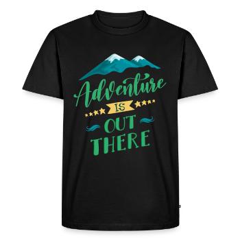 L'aventure est là, dehors - T-shirt Premium bio Homme - noir - Devant - Nico (187cm)