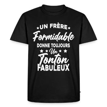 Un Frère Formidable - Un Tonton Fabuleux - T-shirt Premium bio Homme - noir - Devant - Nico (187cm)
