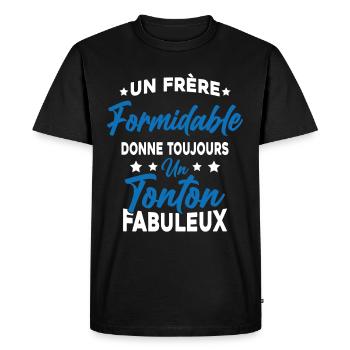 Un Frère Formidable - Un Tonton Fabuleux - T-shirt Premium bio Homme - noir - Devant - Nico (187cm)