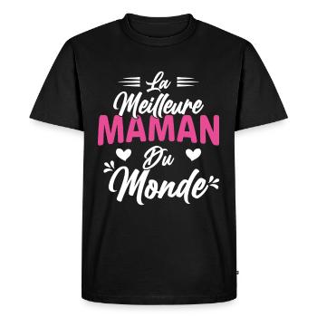 la Meilleure Maman du Monde Cadeau Mère - T-shirt Premium bio Homme - noir - Devant - Nico (187cm)