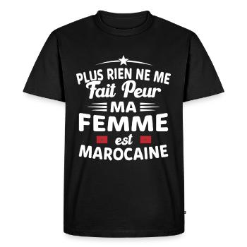 Plus Rien Ne Me Fait Peur Femme Marocaine Humour - T-shirt Premium bio Homme - noir - Devant - Nico (187cm)