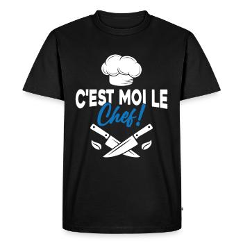 C'est moi le chef Toque de cuisinier - T-shirt Premium bio Homme - noir - Devant - Nico (187cm)