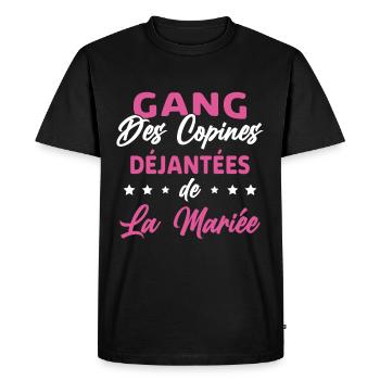 Gang des Copines Déjantées De La Mariée - T-shirt Premium bio Homme - noir - Devant - Nico (187cm)