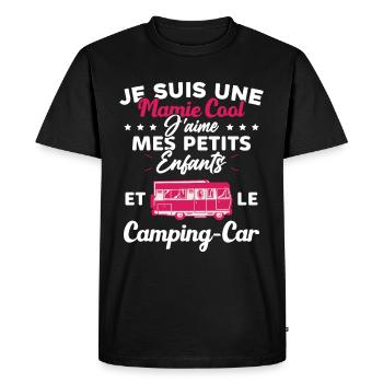 Mamie J'aime Mes Petite Enfants et le Camping Car - T-shirt Premium bio Homme - noir - Devant - Nico (187cm)