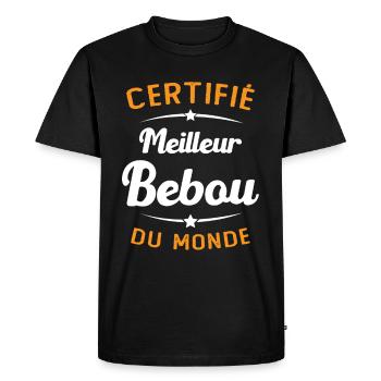 Homme Grand père surnom Papa Humour Meilleur Bébou - T-shirt Premium bio Homme - noir - Devant - Nico (187cm)