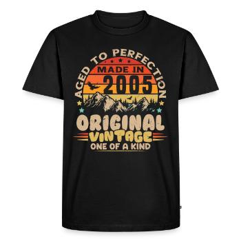 Vintage 2005 Cadeau D'anniversaire 2005 - T-shirt Premium bio Homme - noir - Devant - Nico (187cm)