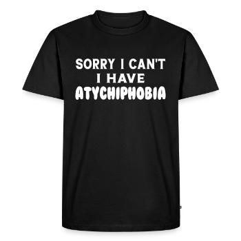 Je ne peux pas, j'ai l'Atychiphobie - T-shirt Premium bio Homme - noir - Devant - Nico (187cm)