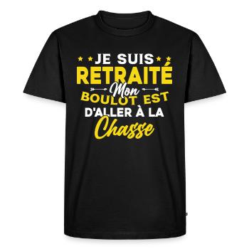 Retraité et Chasseur Humour Cadeau de la chasse - T-shirt Premium bio Homme - noir - Devant - Nico (187cm)