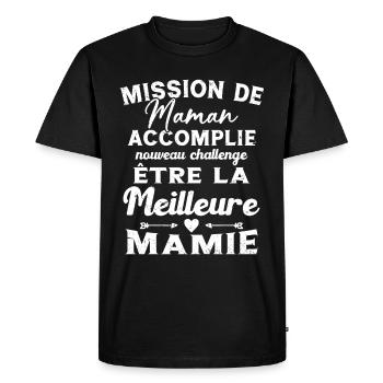 Mission Maman Accomplie - Future Meilleure Mamie - T-shirt Premium bio Homme - noir - Devant - Nico (187cm)