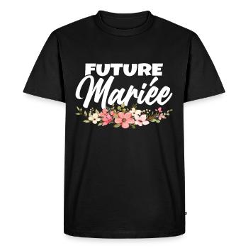 Femme Future Mariée Cadeau Femme EVJF Humour - T-shirt Premium bio Homme - noir - Devant - Nico (187cm)