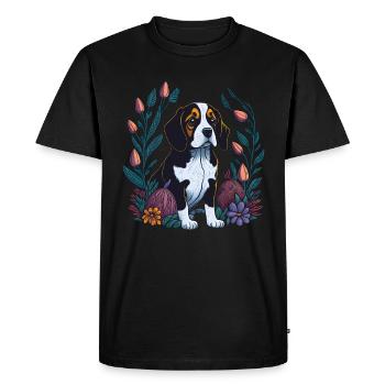 Beautiful beagle dog easter spring beagle - Men's Premium Organic T-Shirt - black - Front - Nico (187cm)