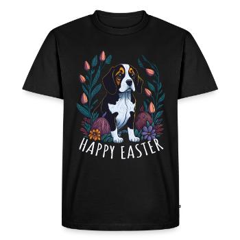 Beautiful beagle dog easter spring beagle - Men's Premium Organic T-Shirt - black - Front - Nico (187cm)