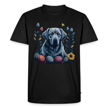 Labrador Retriever Dog Easter Spring Labrador - Men's Premium Organic T-Shirt - black - Front - Nico (187cm)