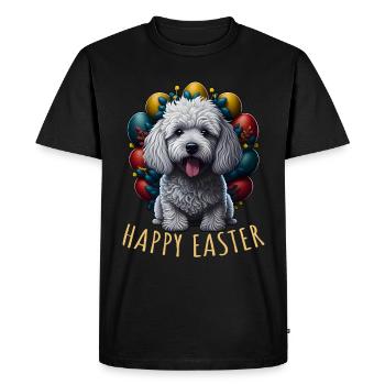 Beautiful Poodle Dog Easter Spring Happy Easter - Men's Premium Organic T-Shirt - black - Front - Nico (187cm)
