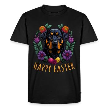 Beautiful Rottweiler Dog Easter Spring Happy - Men's Premium Organic T-Shirt - black - Front - Nico (187cm)