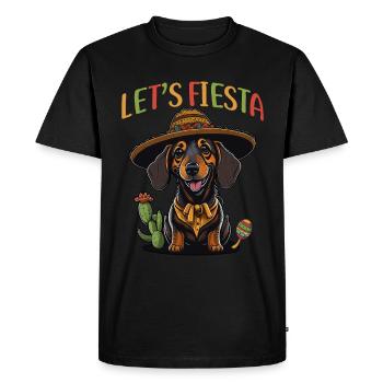 Teckel Cinco de Mayo Let's Fiesta - T-shirt Premium bio Homme - noir - Devant - Nico (187cm)