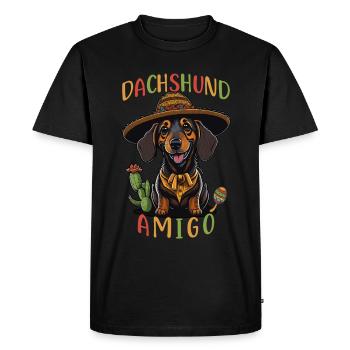 Teckel Amigo Teckel mexicain - T-shirt Premium bio Homme - noir - Devant - Nico (187cm)