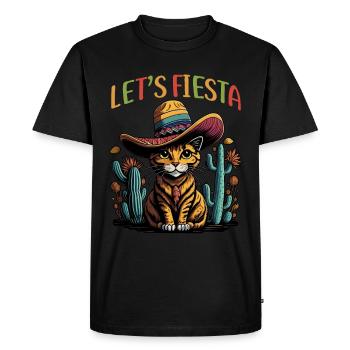Let's Fiesta Mexican Style Chat avec Sombrero - T-shirt Premium bio Homme - noir - Devant - Nico (187cm)