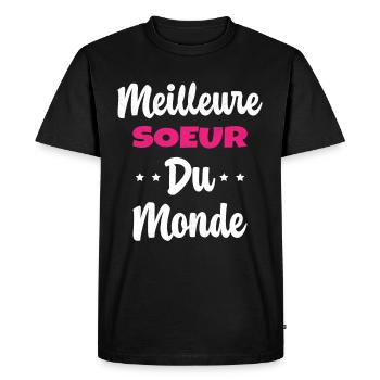 Meilleure Soeur Du Monde Humour Cadeau - T-shirt Premium bio Homme - noir - Devant - Nico (187cm)
