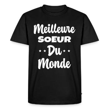 Meilleure Soeur Du Monde Humour Cadeau - T-shirt Premium bio Homme - noir - Devant - Nico (187cm)