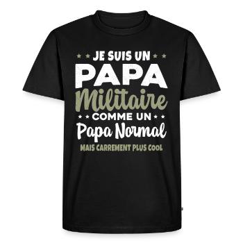 Homme Je Suis Papa Militaire Humour Cadeau soldats - T-shirt Premium bio Homme - noir - Devant - Nico (187cm)