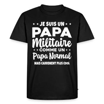 Homme Je Suis Papa Militaire Humour Cadeau soldats - T-shirt Premium bio Homme - noir - Devant - Nico (187cm)