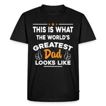 Voici à quoi ressemble le meilleur père du monde - T-shirt Premium bio Homme - noir - Devant - Nico (187cm)