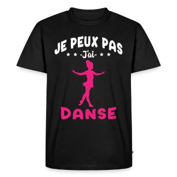 j'peux pas j'ai Danse - Humour Fille Cadeau - T-shirt Premium bio Homme - noir - Devant - Nico (187cm)