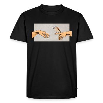 Pie-grièche écorcheur Lanius collurio Oiseau - T-shirt Premium bio Homme - noir - Devant - Nico (187cm)