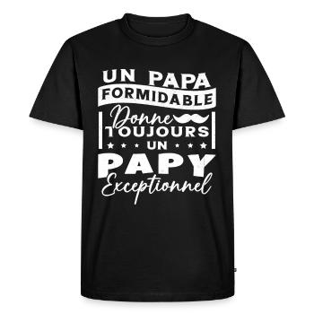 Papa Formidable Donne Toujours Papy Exceptionnel - T-shirt Premium bio Homme - noir - Devant - Nico (187cm)