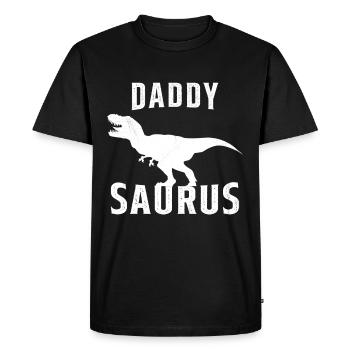 Papa saurus Humour Cadeau fête des pères - T-shirt Premium bio Homme - noir - Devant - Nico (187cm)