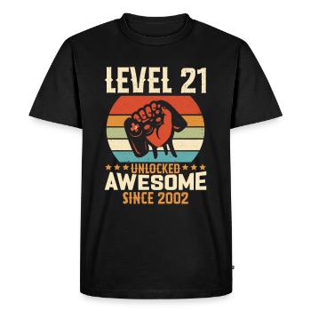Niveau 21 complete 2002 Cadeau d'anniversaire - T-shirt Premium bio Homme - noir - Devant - Nico (187cm)