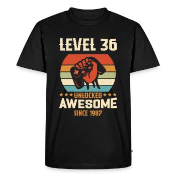 Level 36 complete 1987 Birthday Gift - Men's Premium Organic T-Shirt - black - Front - Nico (187cm)