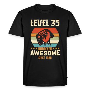 Niveau 35 complete 1988 Cadeau d'anniversaire - T-shirt Premium bio Homme - noir - Devant - Nico (187cm)