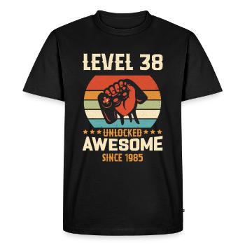 Niveau 38 complete 1985 Cadeau d'anniversaire - T-shirt Premium bio Homme - noir - Devant - Nico (187cm)