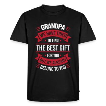 Grandpa we tried to find you the best gift - Men's Premium Organic T-Shirt - black - Front - Nico (187cm)