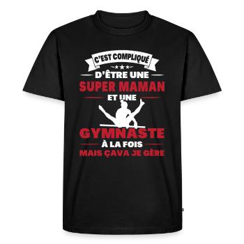 Super Maman Et Une Gymnast Cadeau Gymnastique - T-shirt Premium bio Homme - noir - Devant - Nico (187cm)