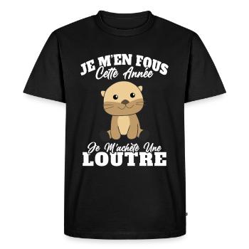 Je m'achète une loutre humour cadeau mignon - T-shirt Premium bio Homme - noir - Devant - Nico (187cm)