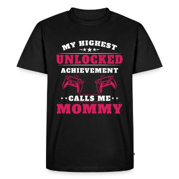 Mon plus haut accomplissement m'appelle mamie - T-shirt Premium bio Homme - noir - Devant - Nico (187cm)