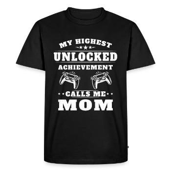 Mon plus haut accomplissement m'appelle maman - T-shirt Premium bio Homme - noir - Devant - Nico (187cm)