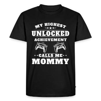 Mon plus haut accomplissement m'appelle mamie - T-shirt Premium bio Homme - noir - Devant - Nico (187cm)