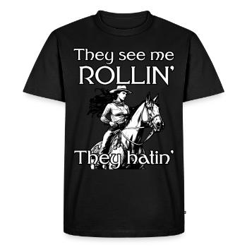 Ride in Freedom Libérez l’ intérieur Balade à cheval - T-shirt Premium bio Homme - noir - Devant - Nico (187cm)