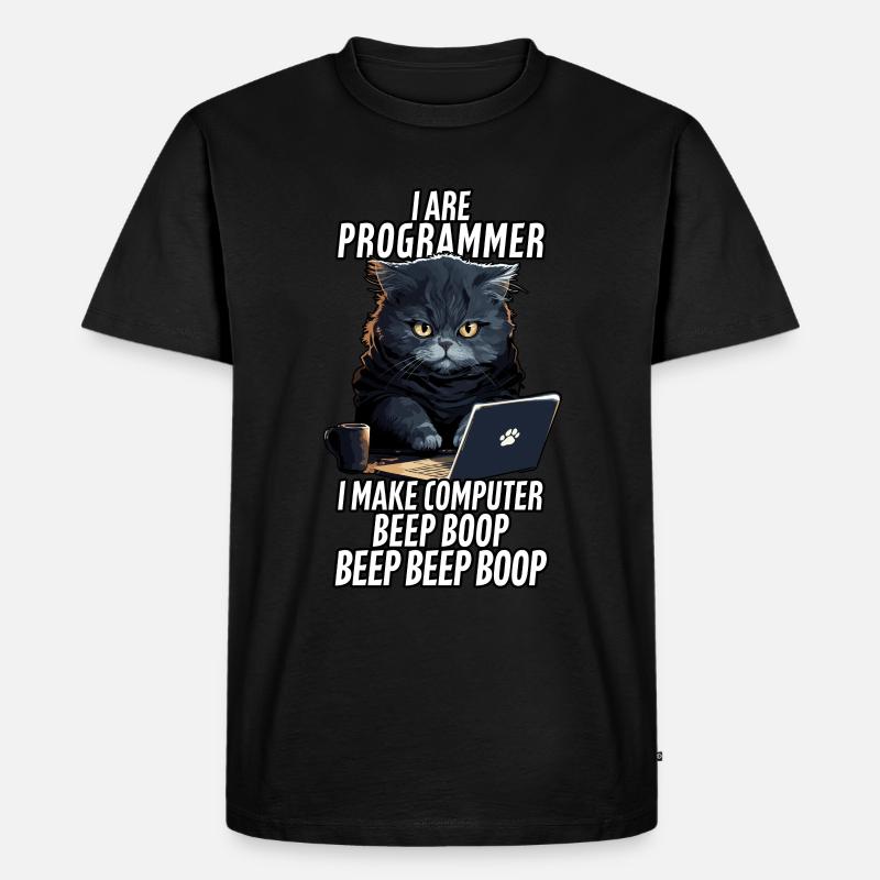 Ich bin Programmierer Beep Boop - Männer Premium Bio T-Shirt - Schwarz